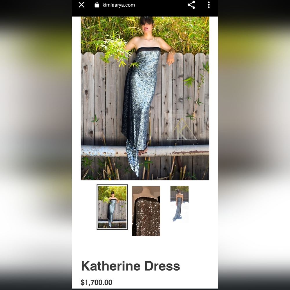 Kimia Arya Katherine Dress. Stunning. NWOT Stunning Sequin Slit leg Prom wedding